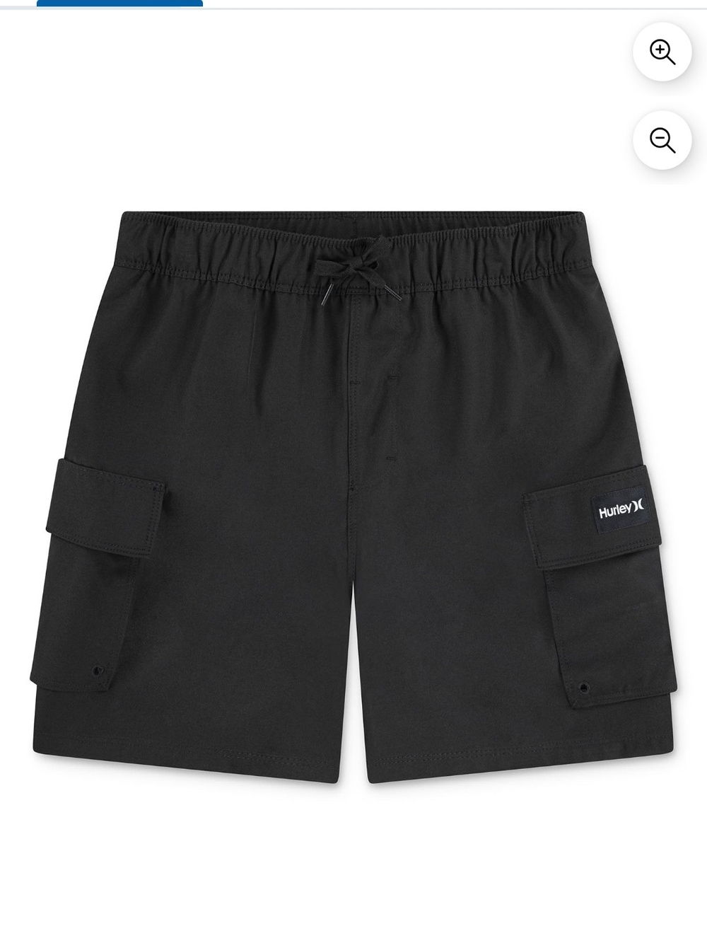 Hurley Black Pocket Shorts with Logo Patch